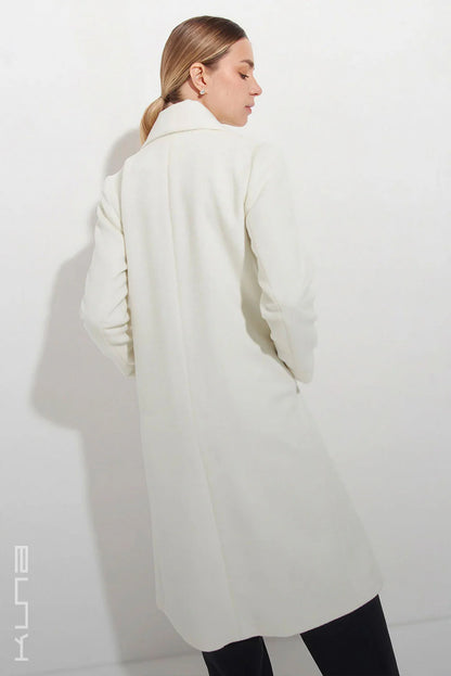 Long Baby Alpaca Swing Coat - Fitted