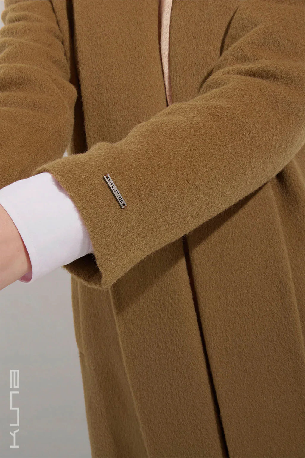 Long Baby Alpaca Swing Coat - Fitted