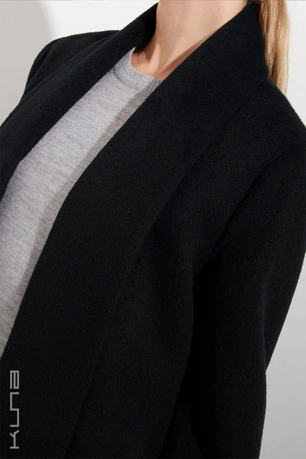 Long Baby Alpaca Swing Coat - Fitted