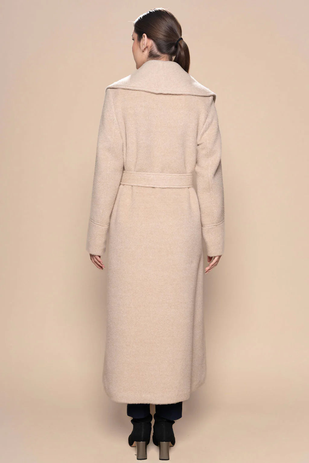 Long Belted Eco Alpaca Coat