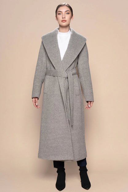 Long Belted Eco Alpaca Coat