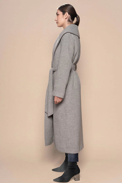Long Belted Eco Alpaca Coat
