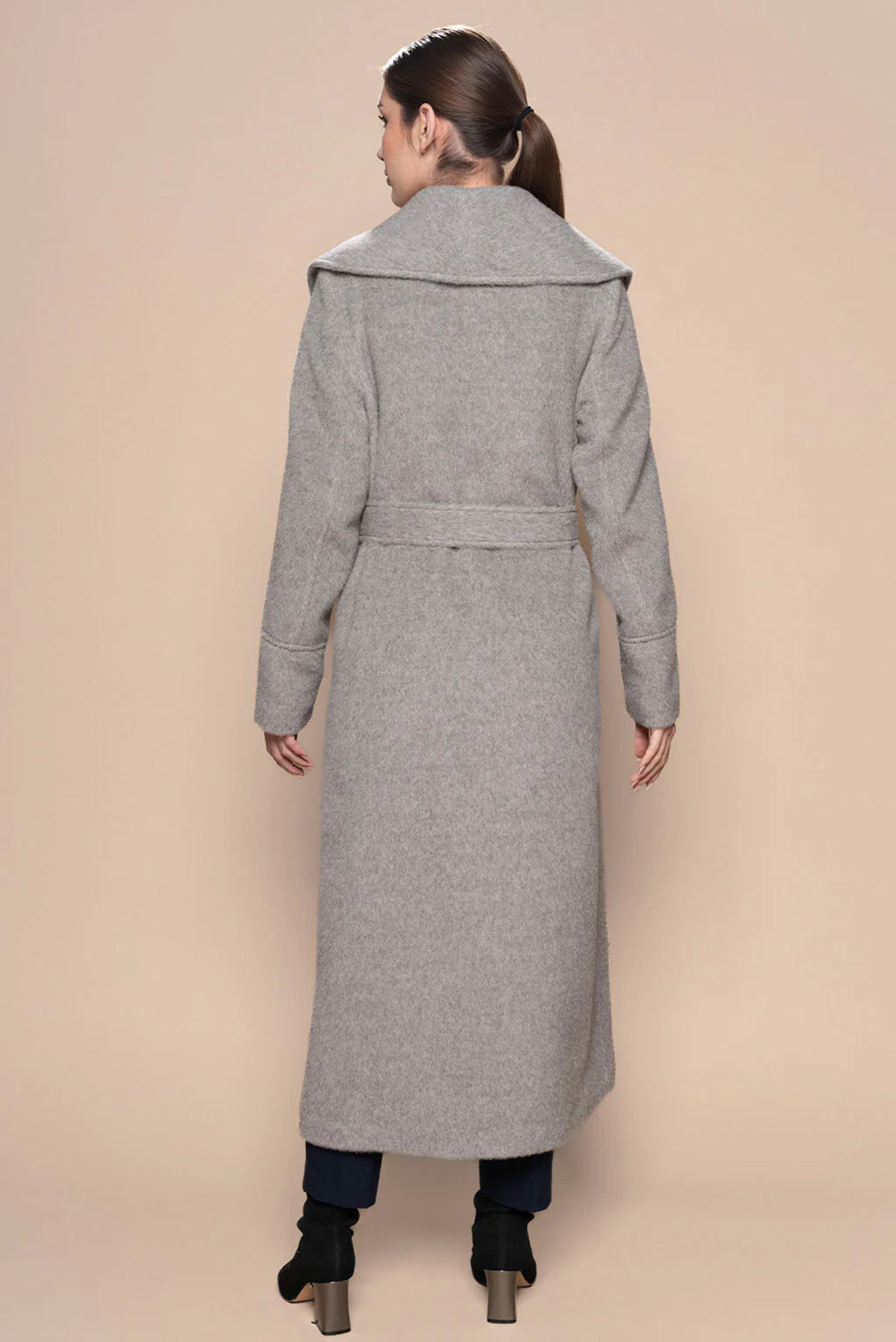 Long Belted Eco Alpaca Coat