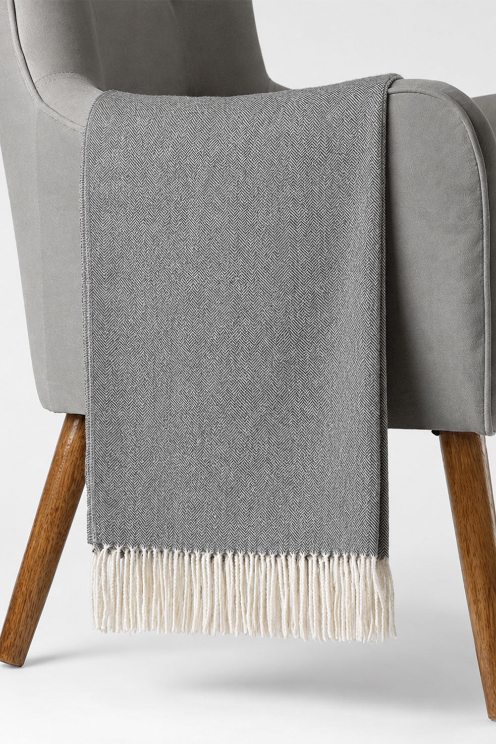 Fine Herringbone Baby Alpaca Blanket