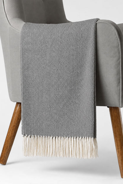 Fine Herringbone Baby Alpaca Blanket