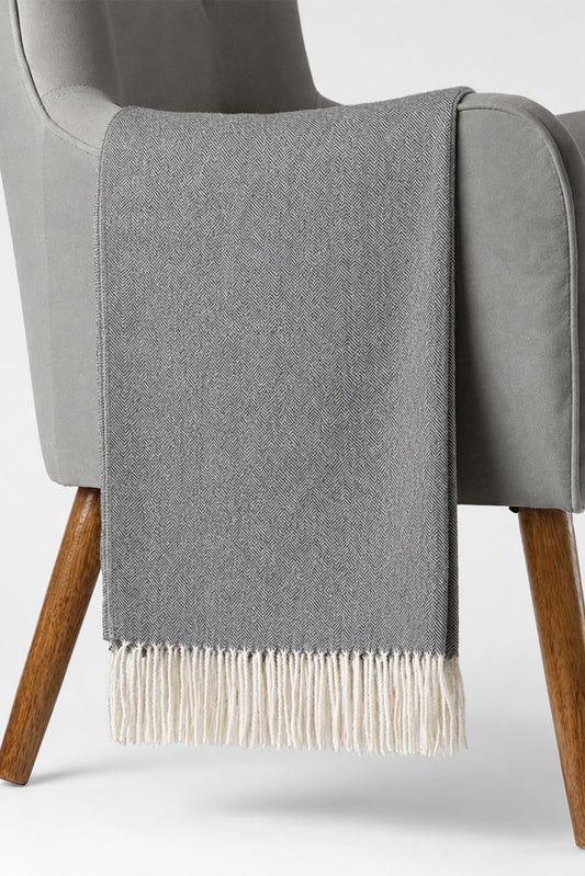 Fine Herringbone Baby Alpaca Blanket