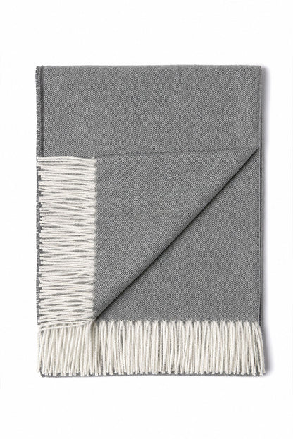 Fine Herringbone Baby Alpaca Blanket