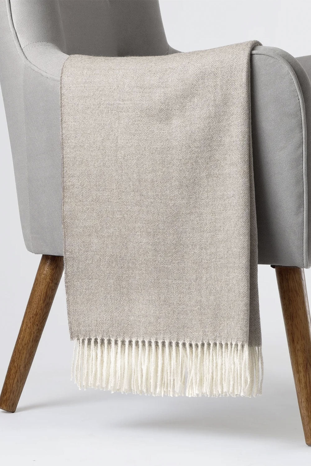 Fine Herringbone Baby Alpaca Blanket