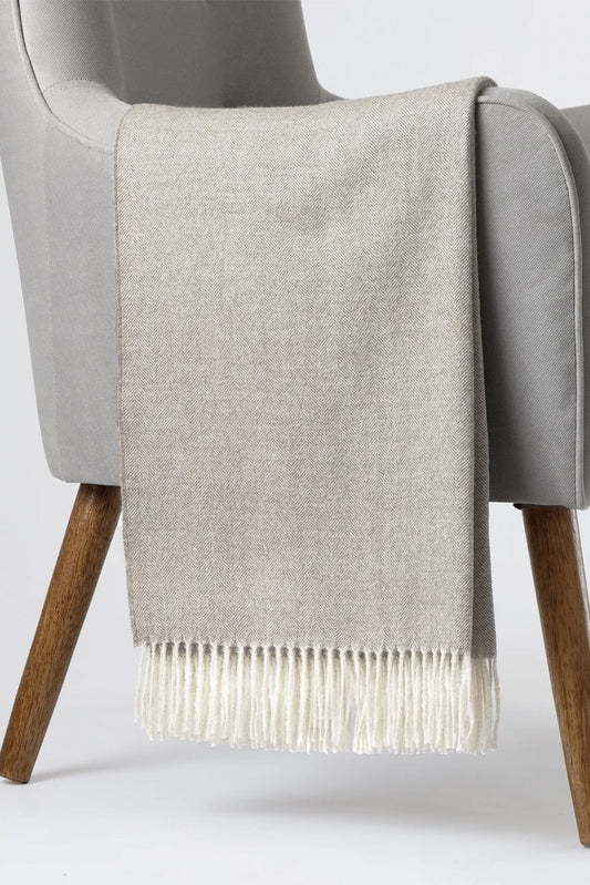 Fine Herringbone Baby Alpaca Blanket
