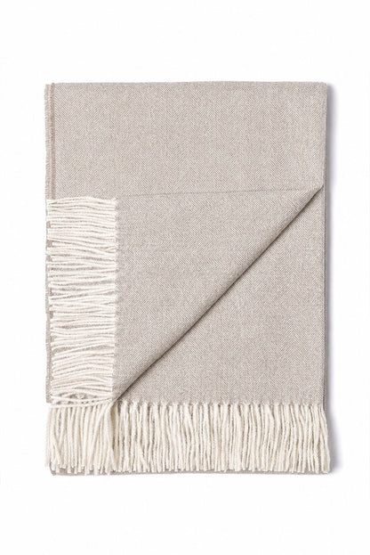 Fine Herringbone Baby Alpaca Blanket