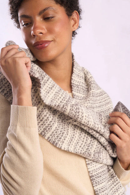 Striped Boucle Baby Alpaca Scarf