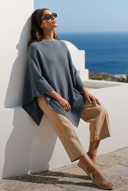Textured Organic Cotton Poncho
