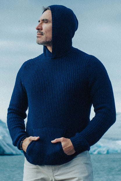 Men's Textured Baby Alpaca Hoodie