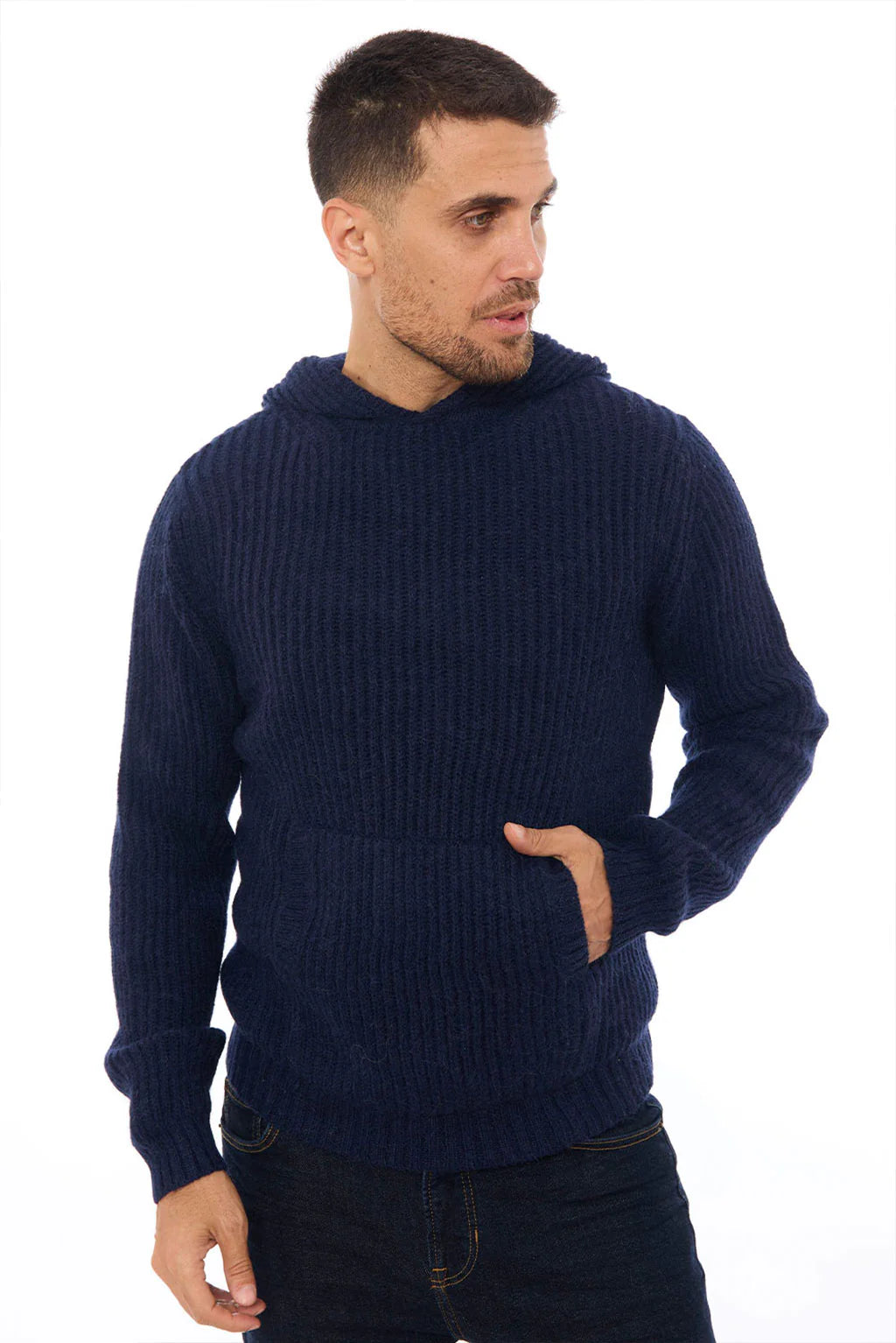 Men's Textured Baby Alpaca Hoodie