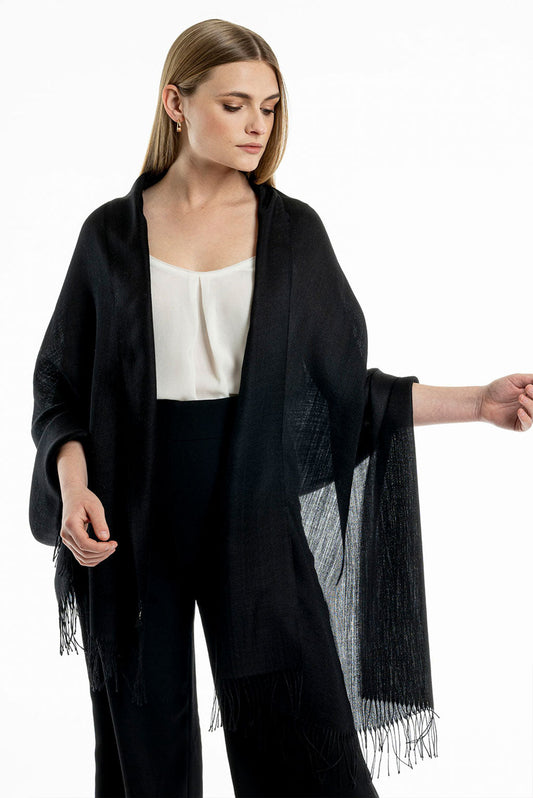Unicolor Sateen Baby Alpaca & Silk Shawl