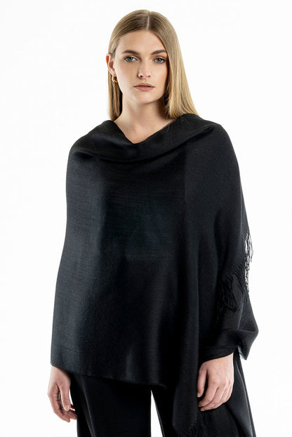 Unicolor Sateen Baby Alpaca & Silk Shawl