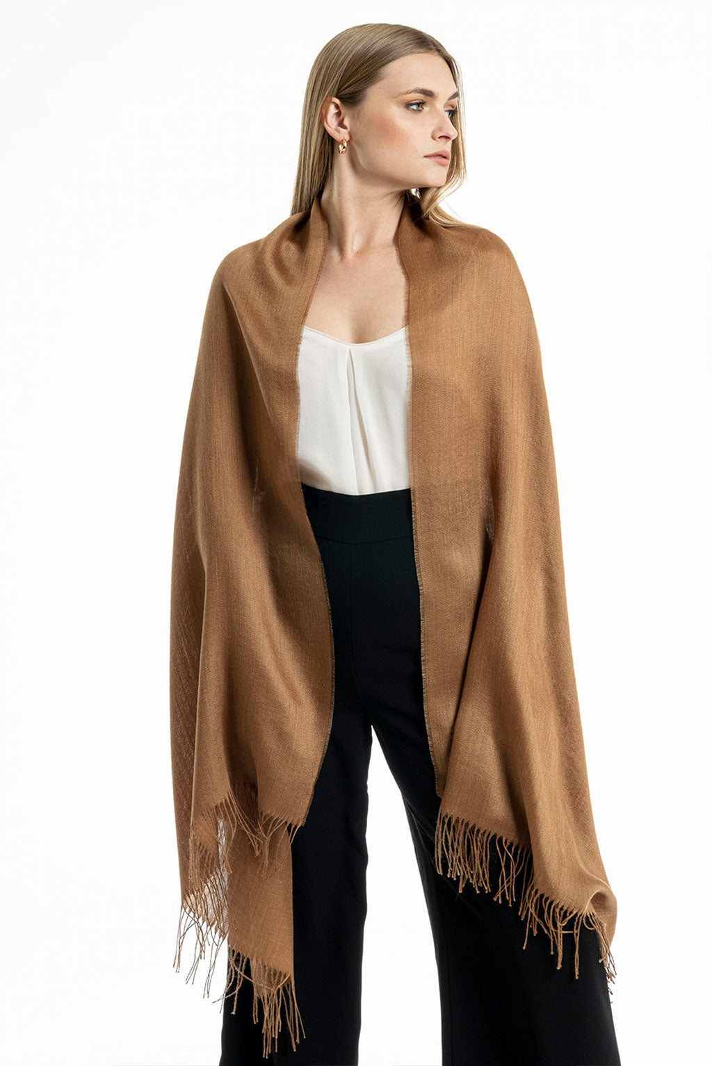 Unicolor Sateen Baby Alpaca & Silk Shawl