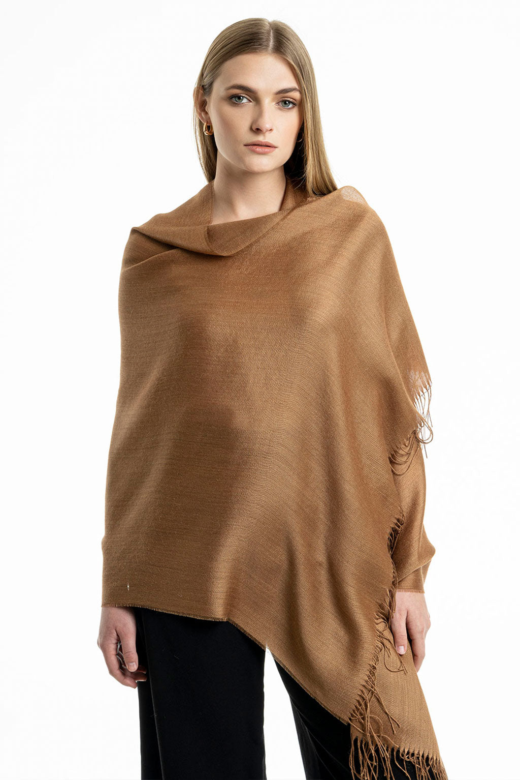 Unicolor Sateen Baby Alpaca & Silk Shawl