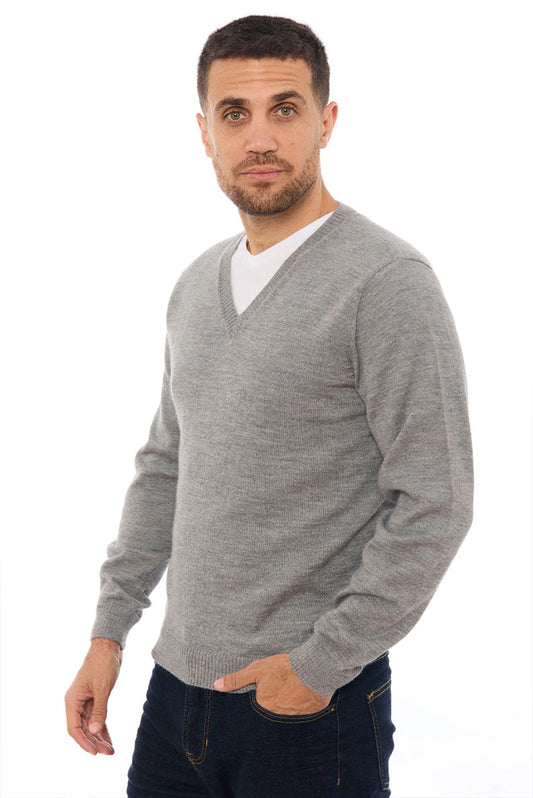 Men's Royal Alpaca V-Neck Sweater