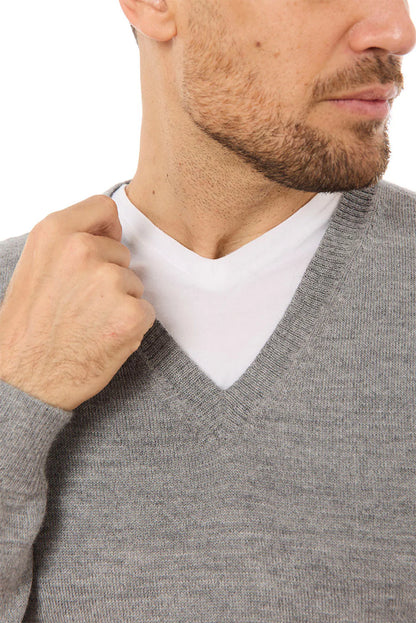 Men's Royal Alpaca V-Neck Sweater