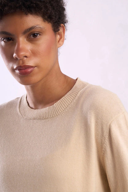 Womens Crew-Neck Cotton Sweater