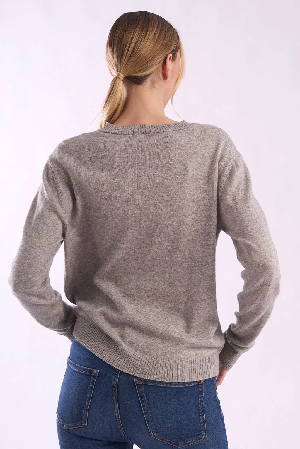 Womens Crew-Neck Cotton Sweater