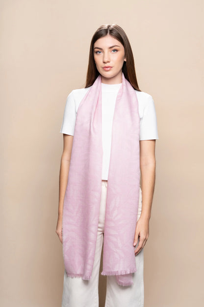 Leaf Motiv Baby Alpaca & Silk Scarf