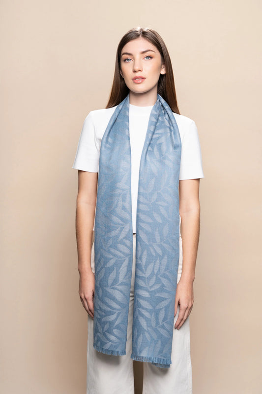 Leaf Motiv Baby Alpaca & Silk Scarf