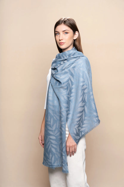 Leaf Motiv Baby Alpaca & Silk Scarf