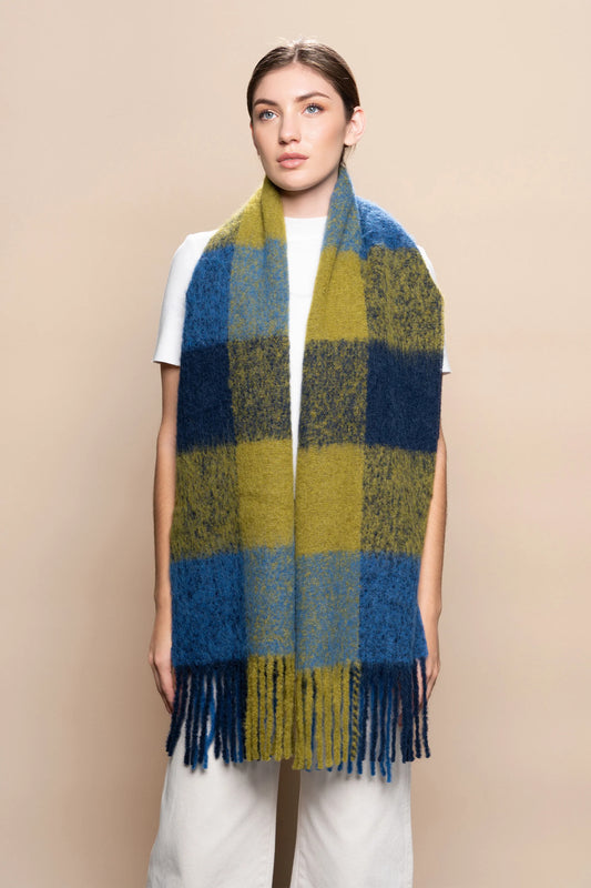 Plaid Chunky Alpaca Scarf