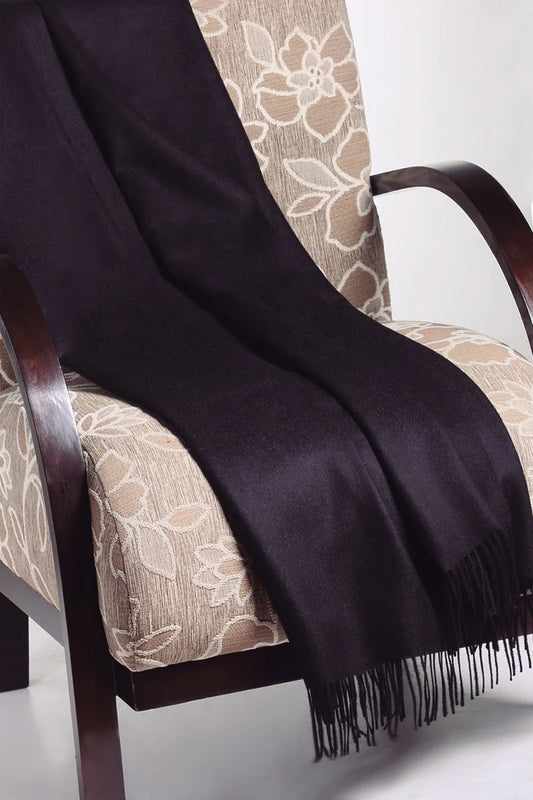 Black 100% Baby Alpaca Blanket Throw